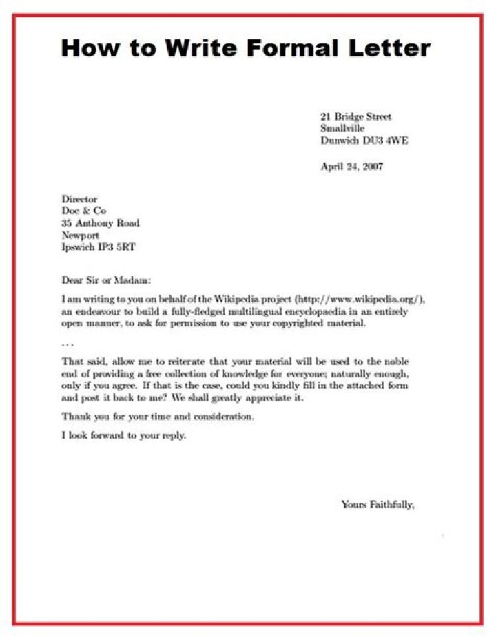 How do you write a formal letter?