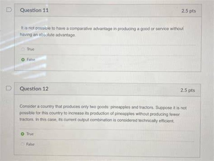 Is it possible for a country to have a comparative advantage in producing a good without having an absolute advantage?