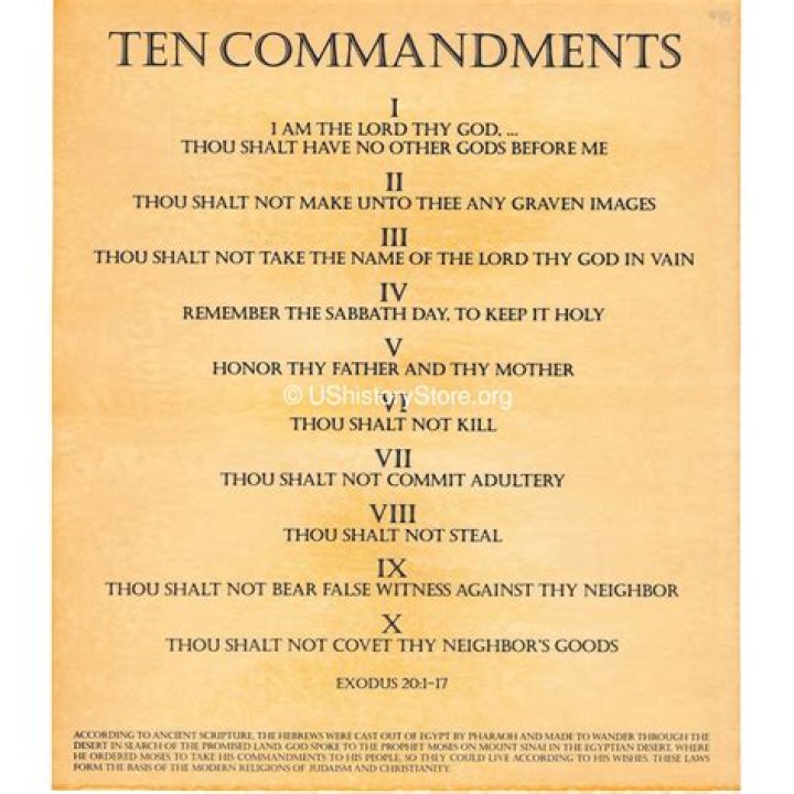 What are the official 10 Commandments?