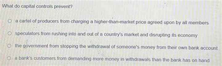 What do capital controls prevent answers com?