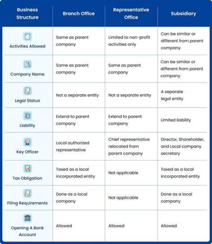 What is the difference between a branch and a representative office?