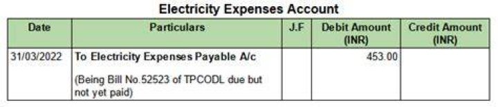 What is the journal entry for received electricity bill?